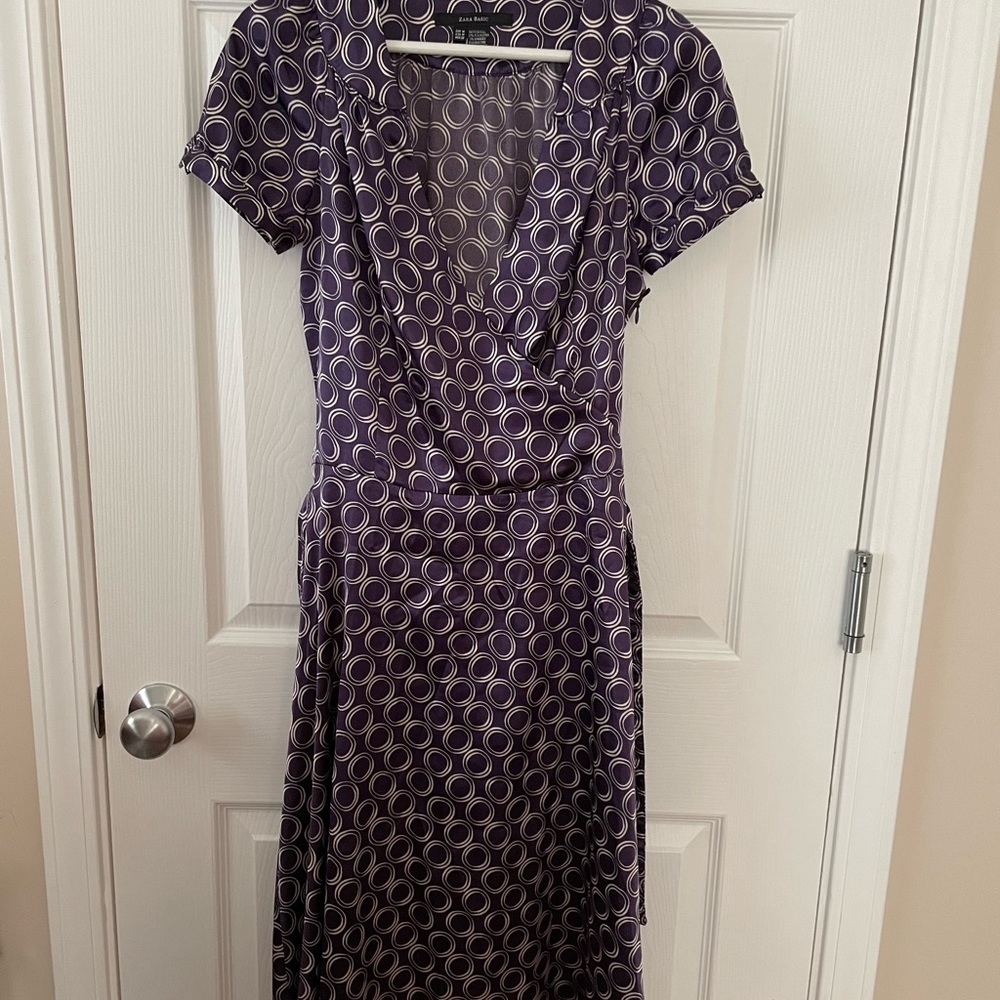 Zara Basic Purple Satin Dress